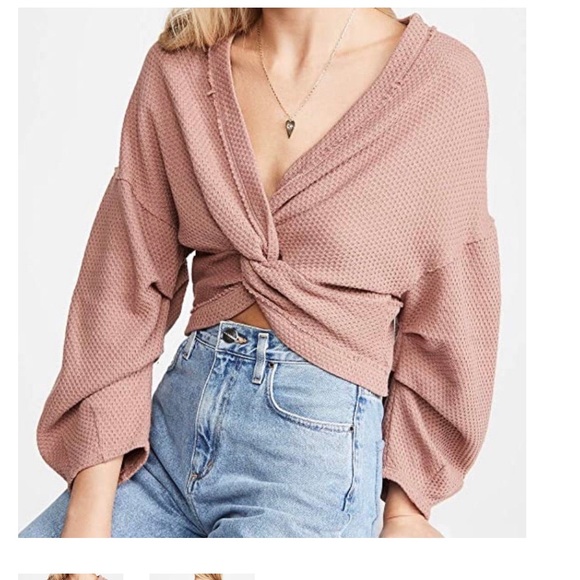 Free People Tops - Free People Waffle Knit Twist Front Top